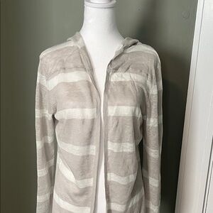 Striped Hooded Cardigan